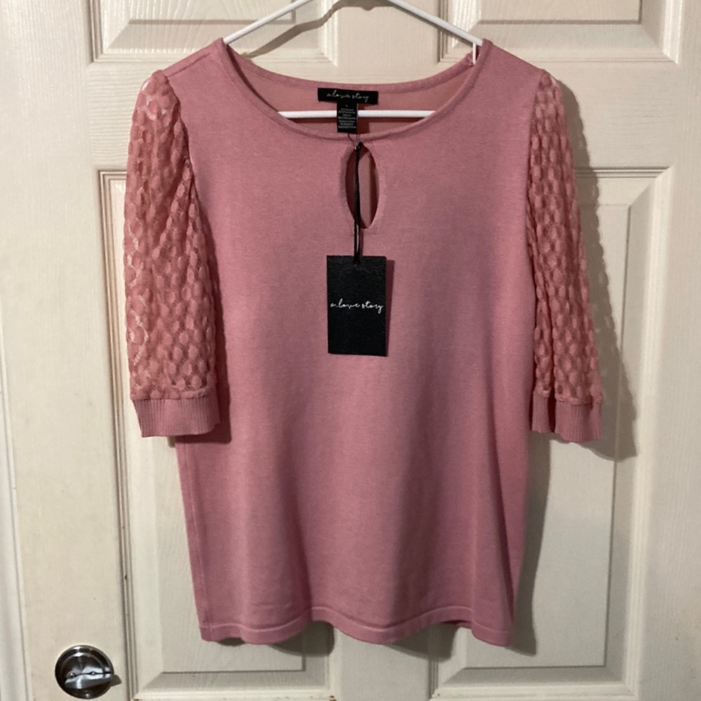WOMENS A LOVE STORY BRAND PINK TOP